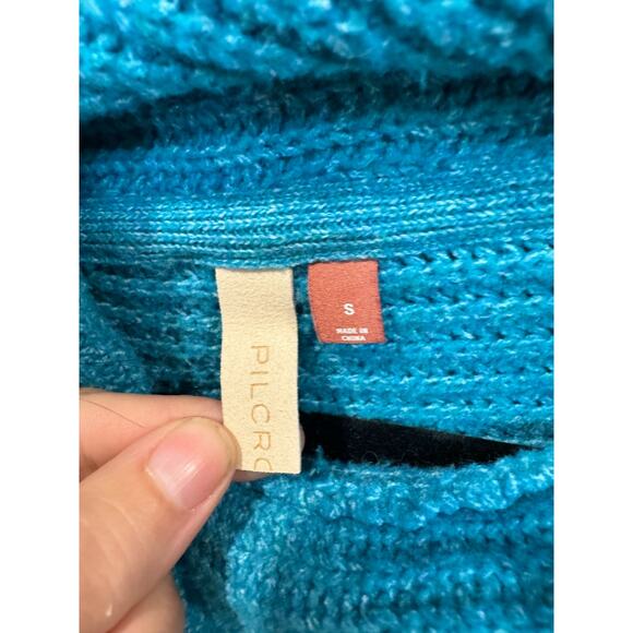 PILCRO Anthro Cowl Neck Aqua Sweater Size Small - Picture 6 of 6